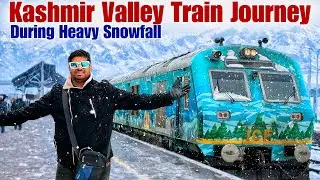 Kashmir Valley Train Journey During Heavy Snowfall ❄️ | Srinagar To Banihal 
