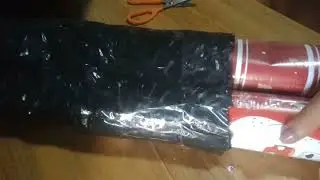Unboxing Christmas gift wrap