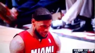 LeBron James misses a big free throw against the Bulls 12/04/2012