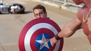 FREE GUY escudo del capitan america escena HD/Ryan reynolds captain america shield/Chris evans cameo