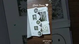 🤍Day 8  White Theme Scrapbook Journaling | Minimal Aesthetic DIY Ideas | #white #shorts #ytshorts |