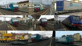 COMPILATION DI TRENI MEDIE DISTANZE IN STAZIONE A NOVI LIGURE,MD SEMIPILOTA UIC-X XMPR + LOCO E464