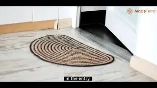 Semi Circle Woven Indoor Doormat | Entry Way Welcome Rug for Patio Front Door