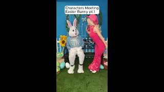 Characters Meeting the Easter Bunny