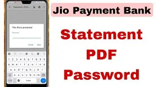 Jio Payments Bank statement password | Jio Payments Bank statement PDF password