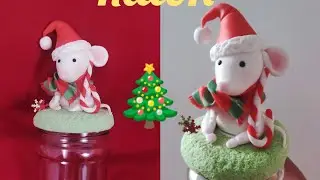 Ratoncito 🐭 Navide&ntilde;o🎄 porcelana fria principiantes