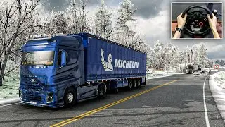 Euro Truck Simulator 2 | Ford F-MAX Michelin Tire Transport on Snowy Nordic Roads