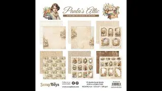 ScrapBoys - Papirblok 30x30 - Paula's Attic - SB-PAUL-08