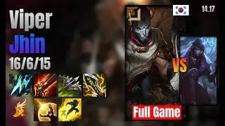 Viper Adc Jhin vs Aphelios lol KR solo rank Full Game 14.17