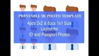 Printable 5R Photo Template &ndash; 2x2 & 1x1 Size Layout for ID and Passport Photos