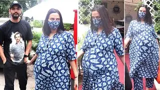 Heavily Pregnant Neha Dhupia's Baby Bump Growing Gracefully In Last Month Of Pregnancy