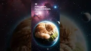 🐱 Fluffy Cat Sleeping on a Tiny Glowing Planet | Dreamy Space Short #shorts