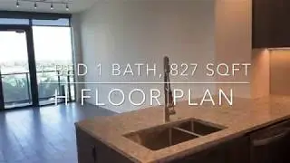 H Floor Plan, 1 bd / 1 ba