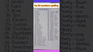 1 to 50 Numbers Names/ NUMBER SPELLING 1 - 50 #shorts #fuljhuriwriting