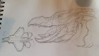 How to draw Rodan 2019 vs jet (easy part 1 )