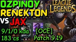 [OCE] Renekton vs Jax.  Patch 9.19 [20191008-1032]
