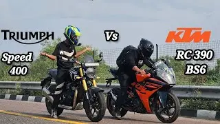 Triumph Speed 400 vs Ktm RC390 Drag Race || KTM RC 390 Vs triumph speed 400