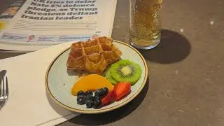 Air Canada Maple Leaf Lounge Waffle and Beer for breakfast #harpazo is soon!