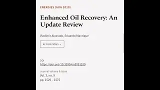 Enhanced Oil Recovery: An Update Review | RTCL.TV