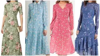 Summer exclusive Floral printed A-line dress designs //best summer frocks designs ideas 2024