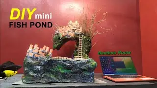 DIY Pond - How to build a unique fish pond from Brick Puzzle and Bamboo Roots - Bricklaying Art