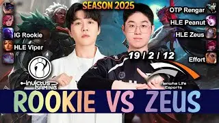 HLE Zeus vs IG Rookie - Zeus ORIANNA vs Rookie RYZE Mid - Patch 25.15 KR Ranked | lolrec