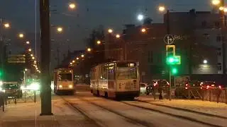 Трамвай Санкт-Петербурга 7-17: ЛВС-86К б.3403 по №20 (06.01.17)