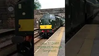 Class 37 D6817 RUMBLES through Gargrave!!