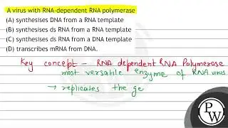 A virus with RNA-dependent RNA polymerase (A) synthesises DNA from ...