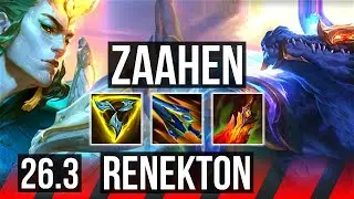 ZAAHEN vs RENEKTON (TOP) | Perfect KDA: 14/0/2 | EUW Grandmaster | 26.3