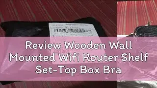 Review Wooden Wall Mounted Wifi Router Shelf Set-Top Box Bracket Storage Box Double Floating Shelf