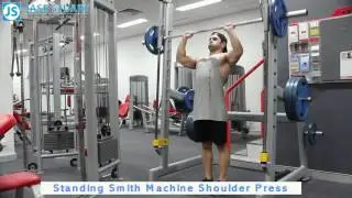 Standing Smith Machine Shoulder Press