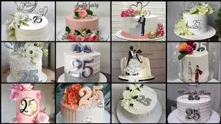 25th Wedding Anniversary Cake Decorating ideas || Silver Jubilee Cake Decoration