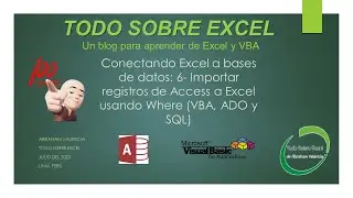 Conectando Excel a bases de datos: 6- Importar registros de Access a Excel usando Where