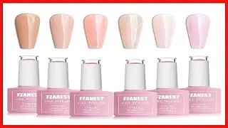 FZANEST Gel Nail Polish Nude Set,Sheer Natural Milky Pink Collection 6 Colors Gel Polish Nail Kit -