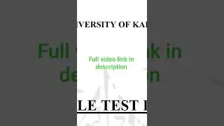 Karachi University Admissions 2026 Entry form sample test Paper | @CSC1232