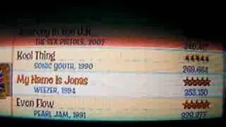 My guitar hero setlist on expert