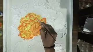 Tannu art gallery  is live part 2woll putty texture art colour  flowes art#viral_video #like 