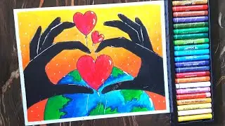 World kindness Day easy drawing//world kindness day poster drawing//Happy world kindness day drawing