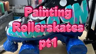 Painting Rollerskates pt.1  #shorts #art #rollerskating