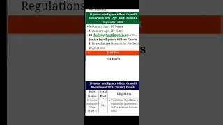 IB junior intelligence officer grade 2 online application form 2025#exam #ssc #ib #jobs #job