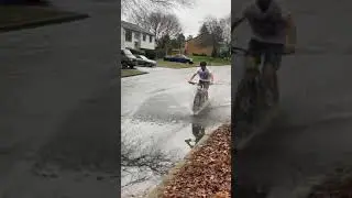 Splashing huge puddles on bikes