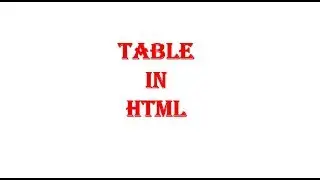 Table in HTML