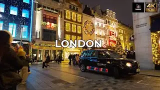 Christmas in London | STUNNING Decorations at Old Bond Street in HDR 4K