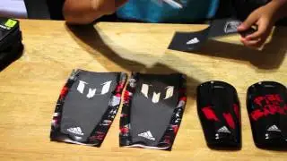 Adidas Messi 10 Shin Guards - Unboxing and review Black / University Red / White