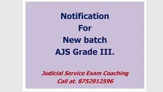 Foundation Course for AJS Grade III.