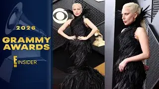 Lady Gaga Makes a Statement in Feathered Gown at Grammys 2026 | E! Insider