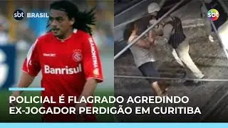Ex-jogador Perdig&atilde;o &eacute; agredido por PM dentro de est&aacute;dio em Curitiba | #SBTBrasil