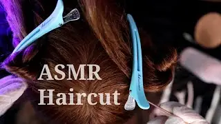 Calm haircutting ASMR. Scalp treatment and gentle hair straightening