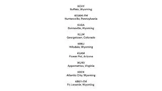 KCHY/Buffalo, Wyoming + 8 Other Legal IDs - January 11, 2026